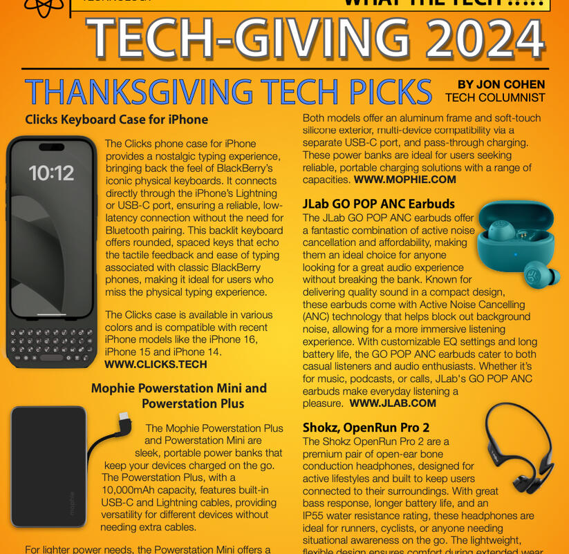 Tech-Giving - Thanksgiving Tech Picks - Nov. 2024